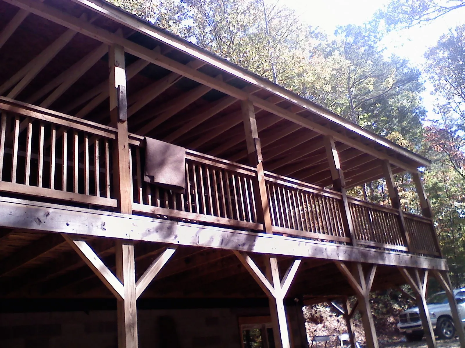 Timber framing under a new elevated porch and deck — Roof Leak Repair in Cardington by Roofing Brothers